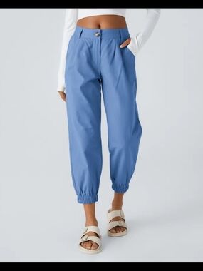 HALARA Light Blue Elastic-Cuff Track Joggers Large